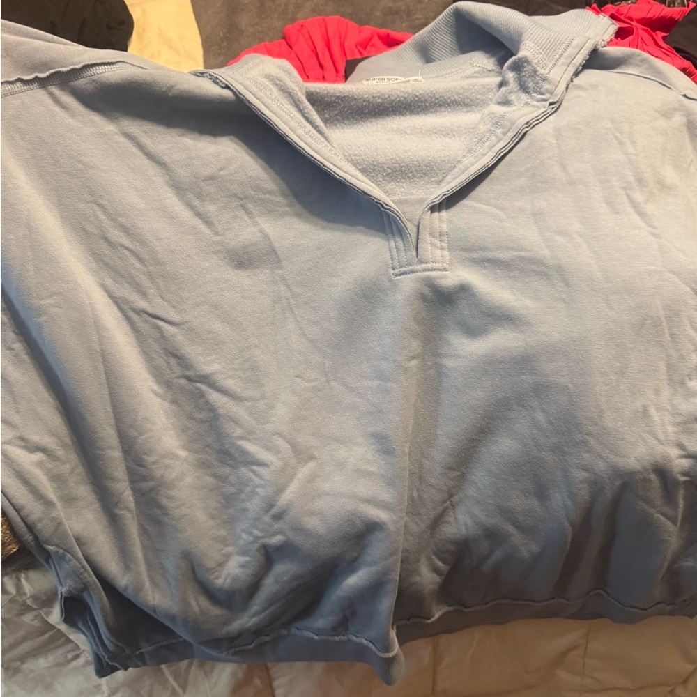 Torrid Light Blue Large Collared sweatshirt